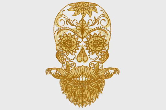 Bearded Sugar Skull: A Bold Choice for Modern Embroidery