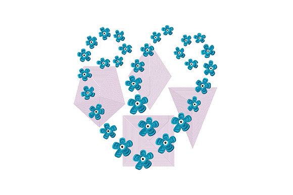 Review: Blue Flowers and Geometric Shapes Design