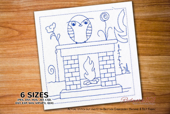 Review: Fireplace with Owl Redwork Design