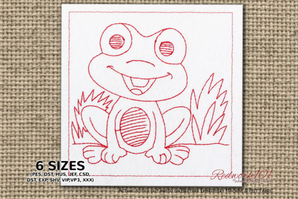 Review: Happy Cartoon Frog Redwork for Holiday Gifts
