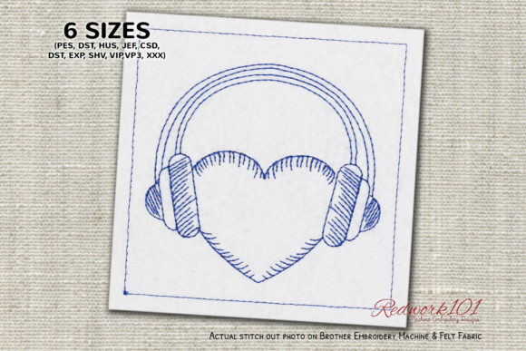 Review: Headphones Over Heart Redwork for Sweatshirts