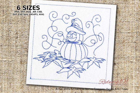 Review: Pumpkin Halloween Guard Redwork Design