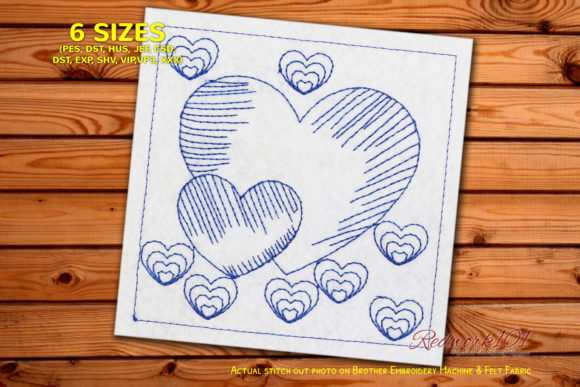 Reviewing All Hearts Redwork Design for Real Projects
