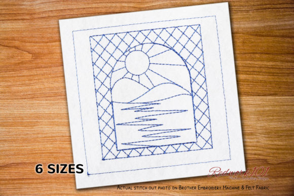 Spring Nature Window View Redwork Review