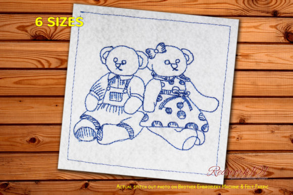 Teddy Bear Love on Valentine Redwork Review