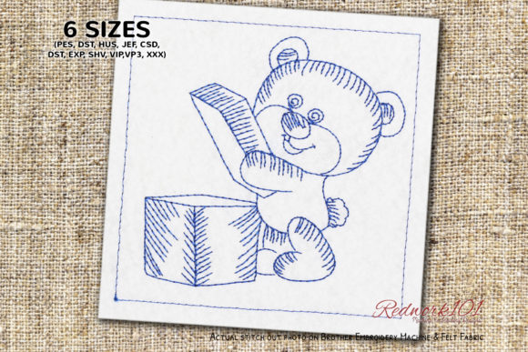 Teddy Beart Opening Gift Redwork Review